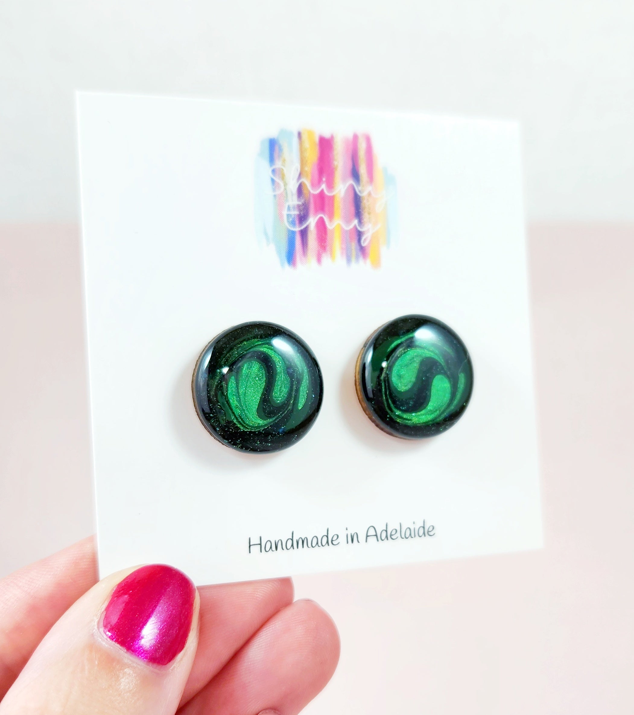 Emerald Swirl Studs