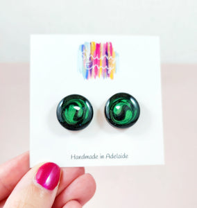 Emerald Swirl Studs